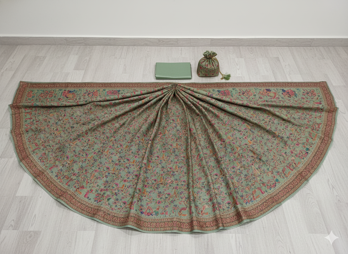 Enchanting Pista Green Silk Saree