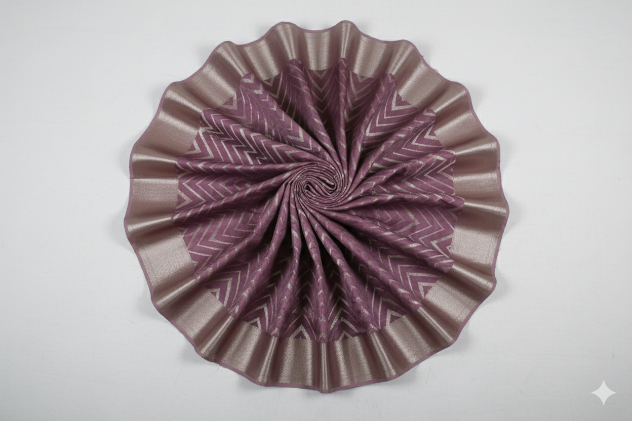 Chic Dusky Rose Silk Blend Saree with Modern Chevron Weave