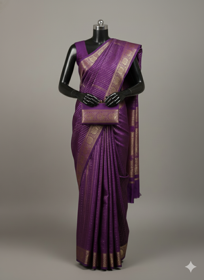Majestic Purple Silk Sarees