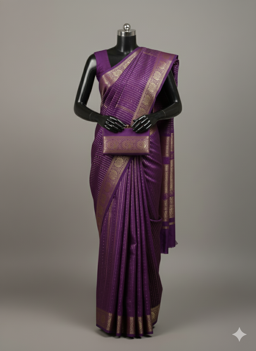 Majestic Purple Silk Sarees