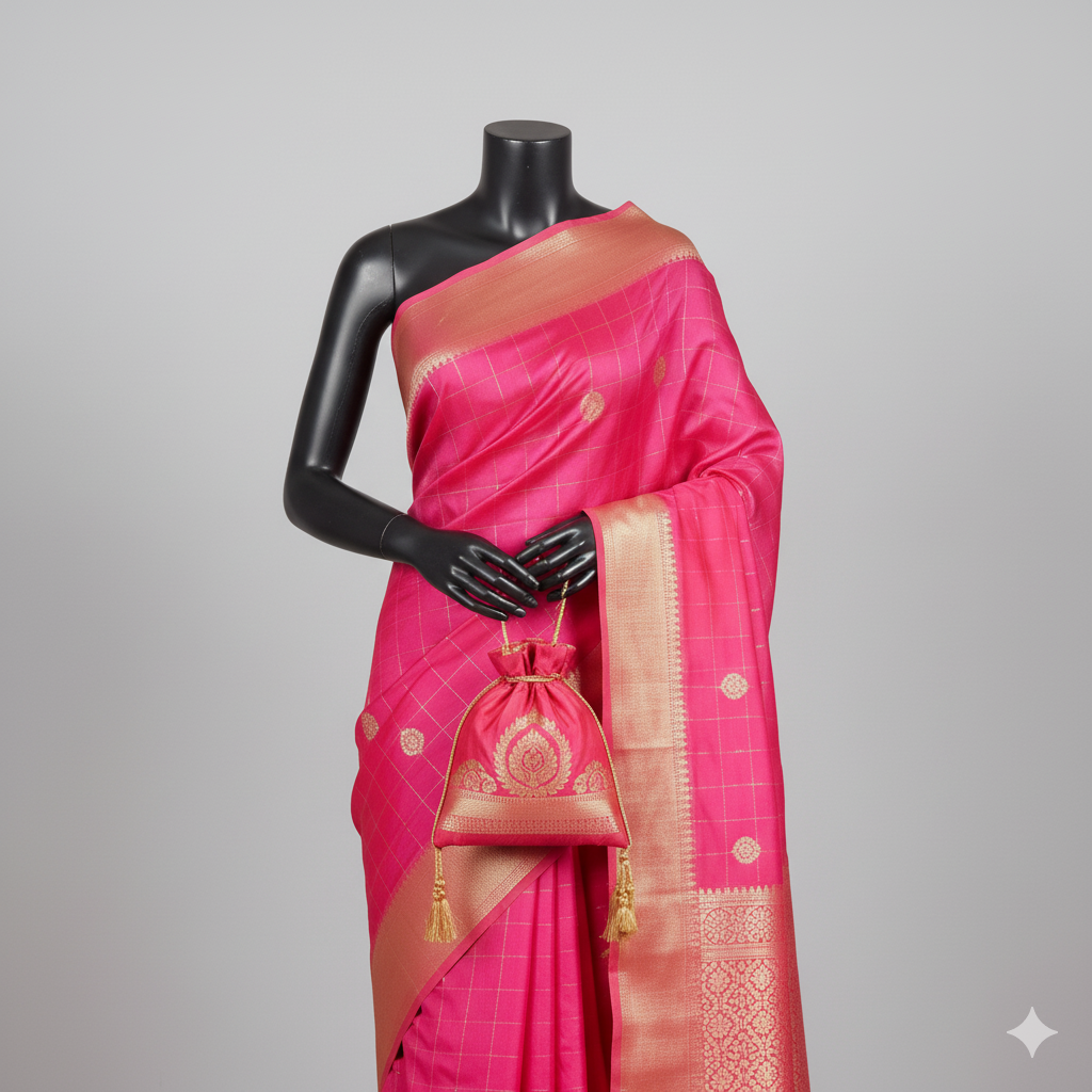 Majestic Rani Pink Silk Saree
