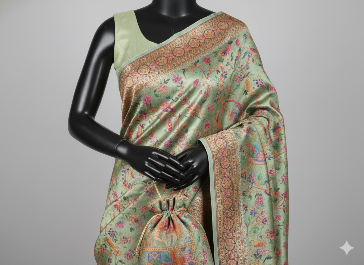 Enchanting Pastel Green Silk Saree