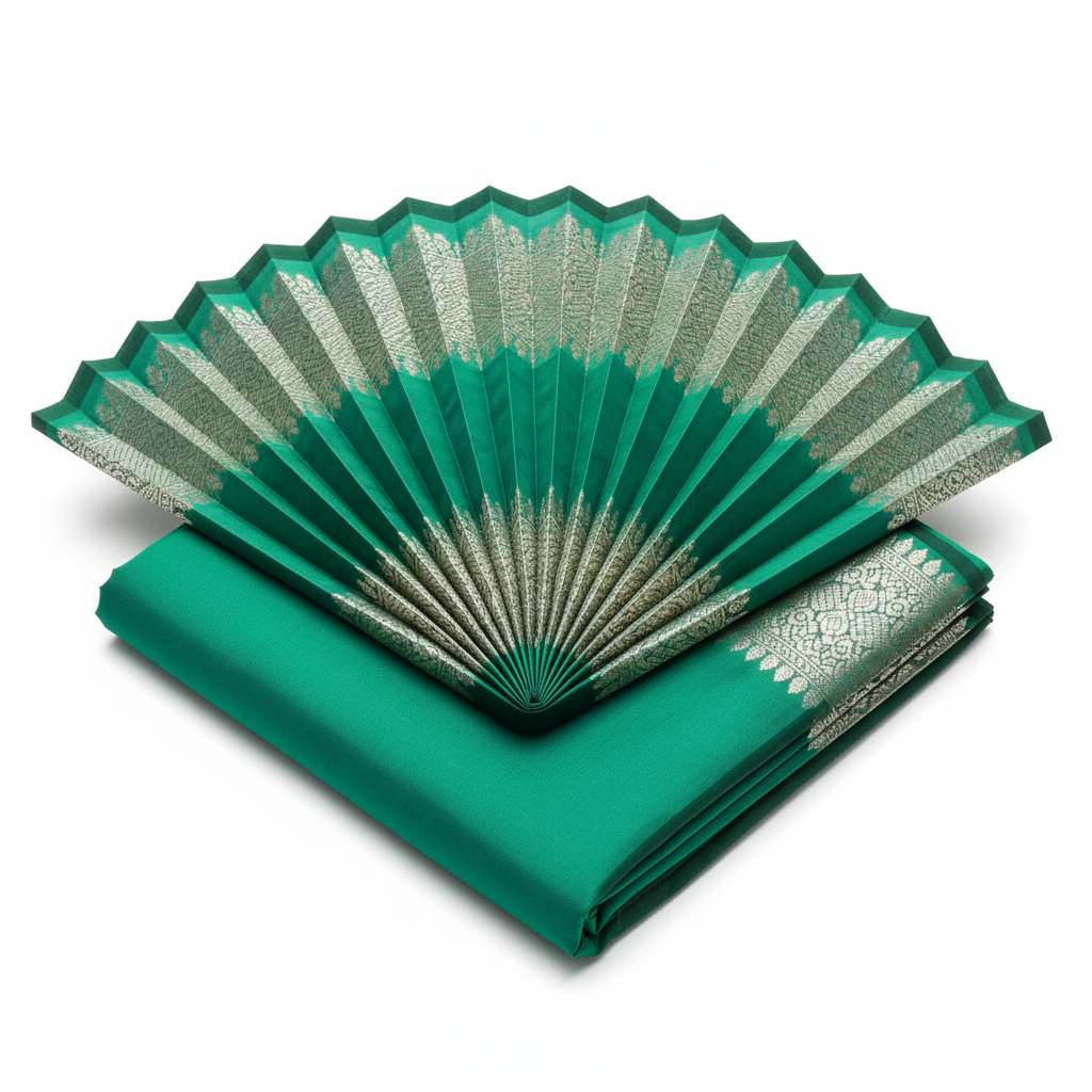 Elegant Teal Green Silk Saree with Heavy Silver Zari Weave